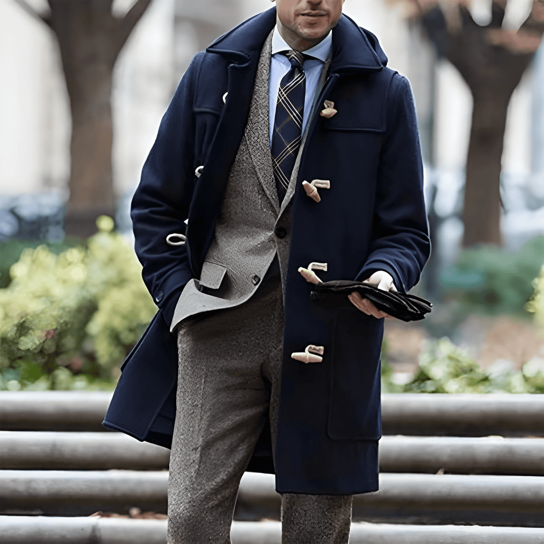 Heren Winterjas Duffeljas - Klassieke Elegantie - Blauw
