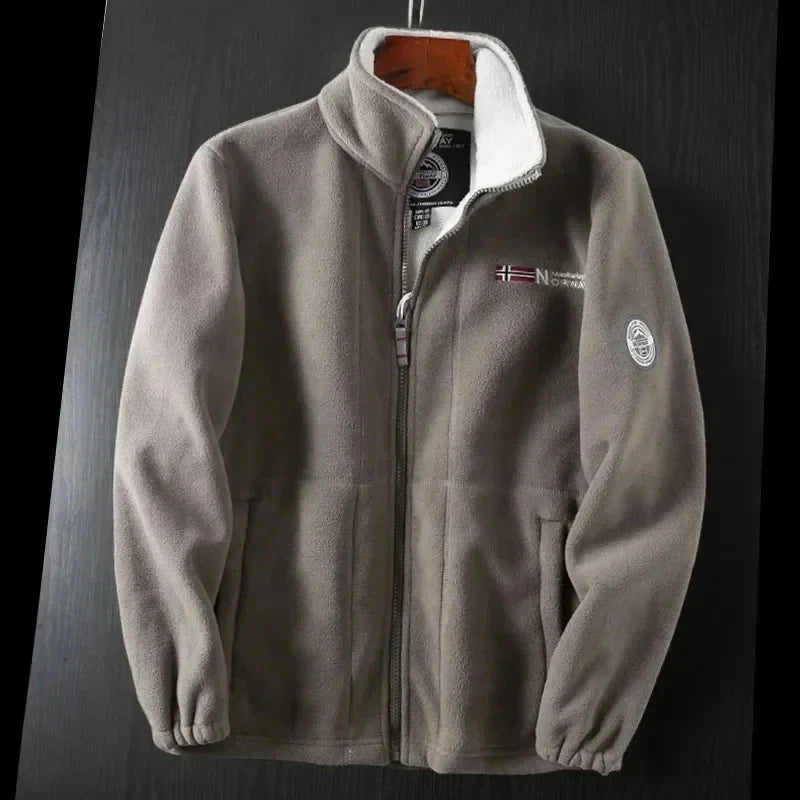 Heren Winterjas Fleece - Warme Pasvorm - Bruin