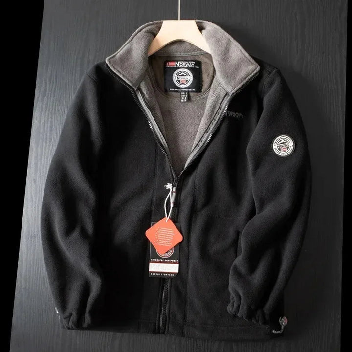 Heren Winterjas Fleece - Warme Pasvorm - Zwart