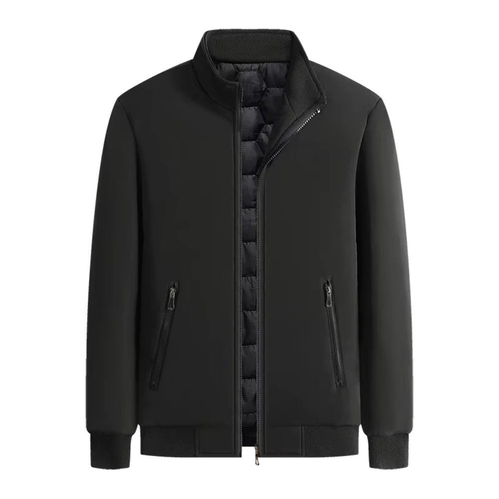 Heren Winterjas Gevoerd - Warm & Stijlvol - Zwart