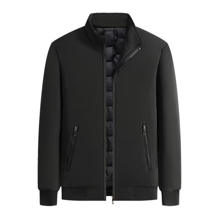 Heren Winterjas Gevoerd - Warm & Stijlvol - Zwart