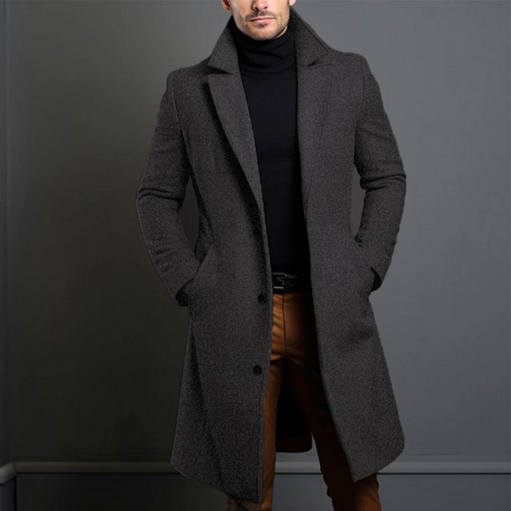 Heren Winterjas Lange Mantel - Stijlvol Design - Grijs