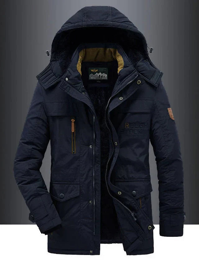 Heren Winterjas Leger Look - Warm & Stoer - Blauw