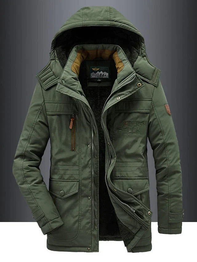 Heren Winterjas Leger Look - Warm & Stoer - Groen