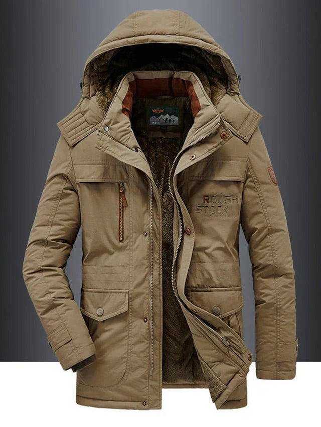 Heren Winterjas Leger Look - Warm & Stoer - Khaki