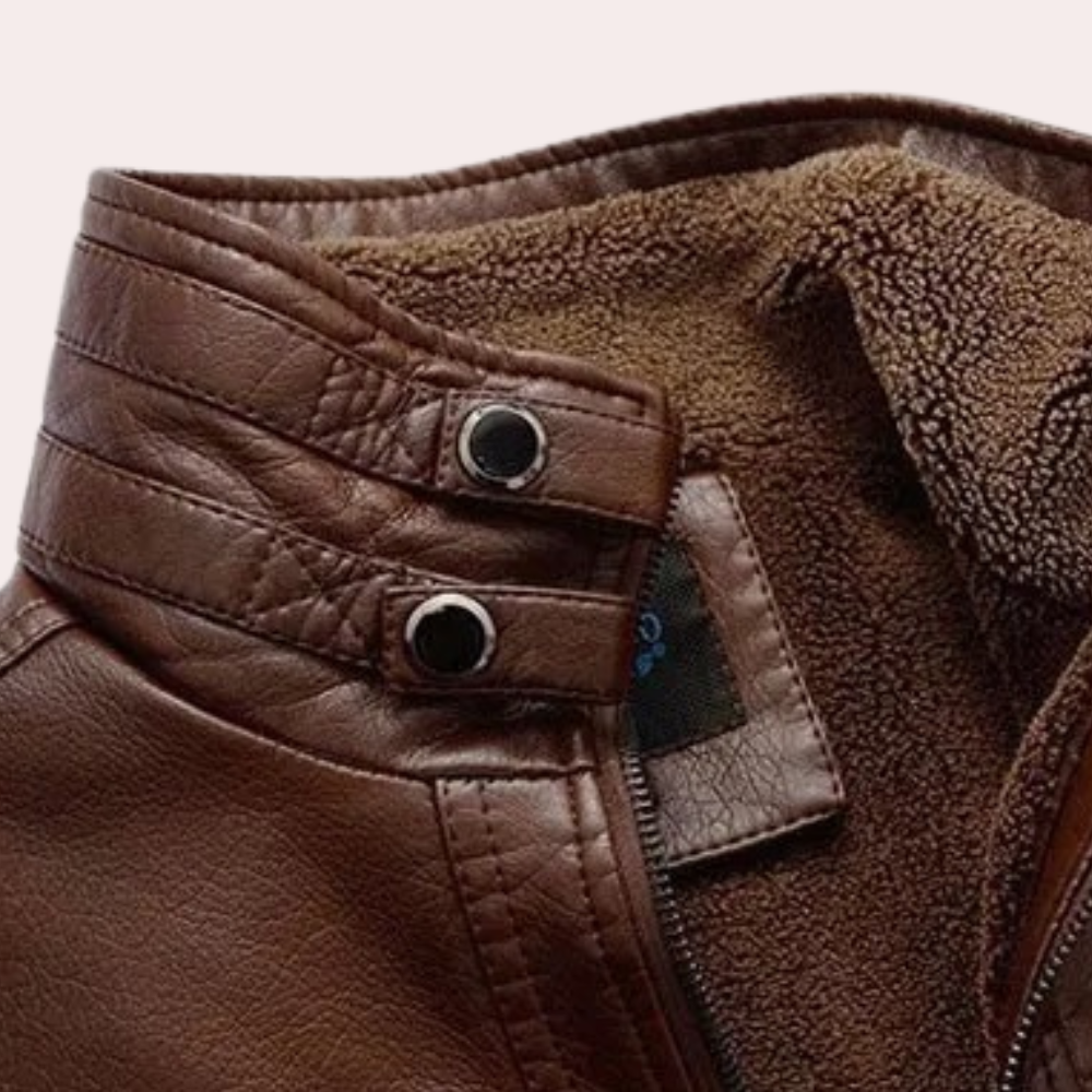 Heren Winterjas Leren Look - Klassieke Stijl