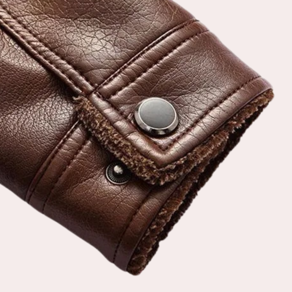 Heren Winterjas Leren Look - Klassieke Stijl