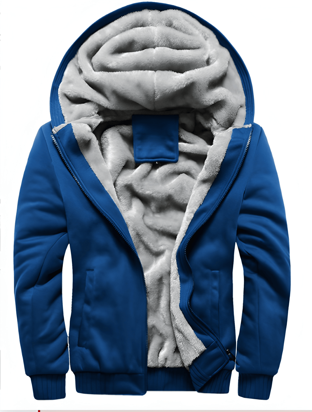 Heren Winterjas met Capuchon - Pluche Afwerking - Blauw