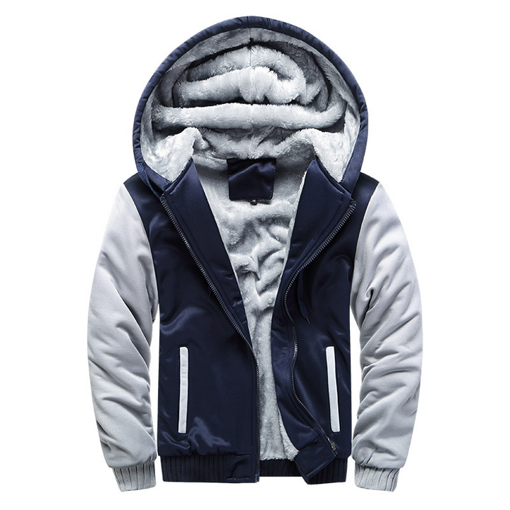 Heren winterjas met capuchon - warm en stijlvol - Blauw