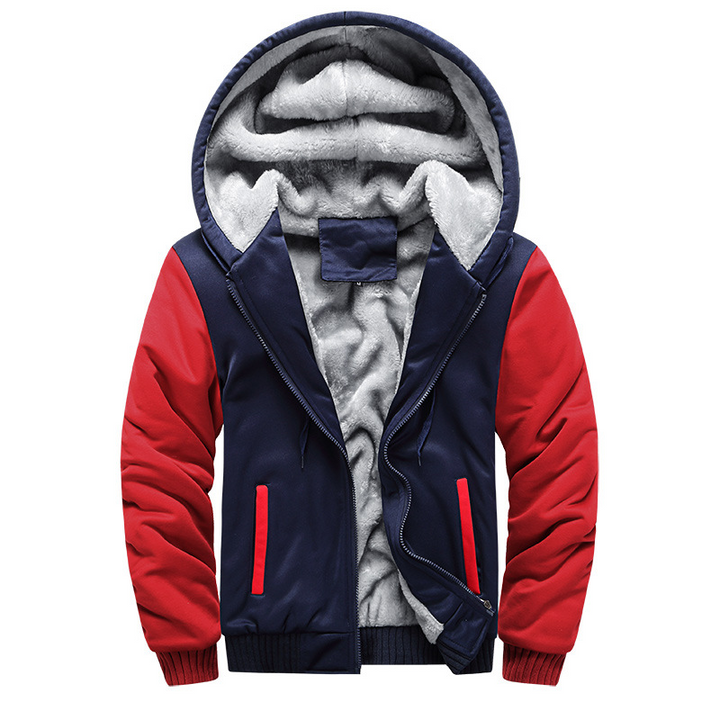 Heren winterjas met capuchon - warm en stijlvol - Rood