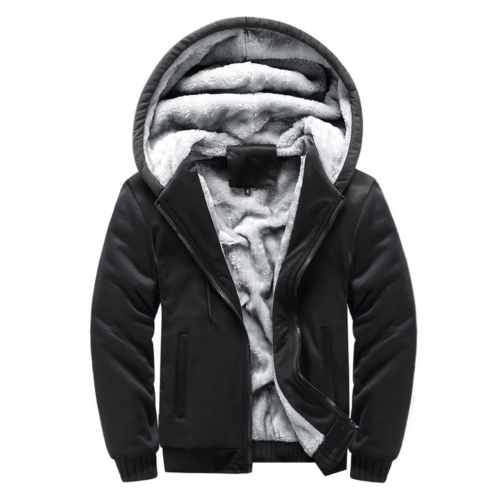 Heren winterjas met capuchon - warm en stijlvol - Zwart