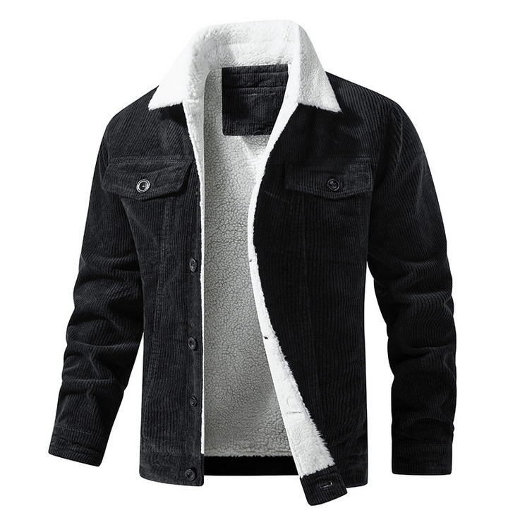 Heren Winterjas met Plush Voering - Warme Casual Jas - Zwart