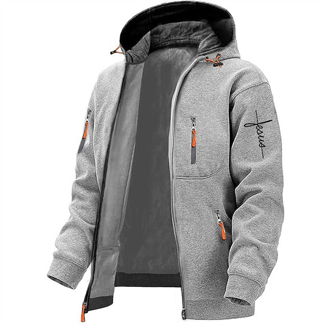 Heren Winterjas met Ritssluiting - Casual Comfort - Lichtgrijs