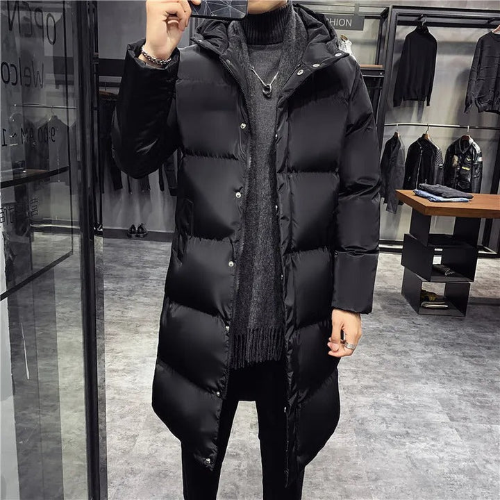 Heren Winterjas Parka met Capuchon - Lange Puffer - Zwart 2
