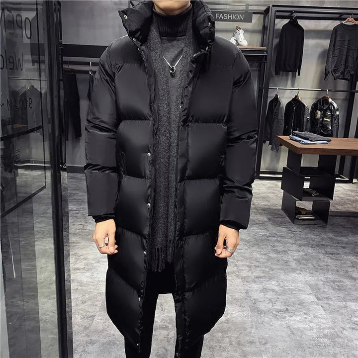Heren Winterjas Parka met Capuchon - Lange Puffer - Zwart