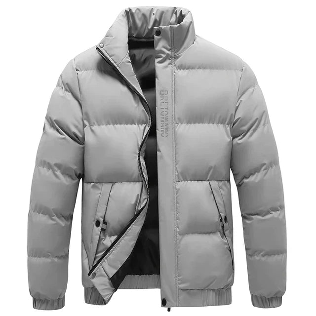 Heren Winterjas Puffer - Warme Gevoerde Isolatie - Grijs