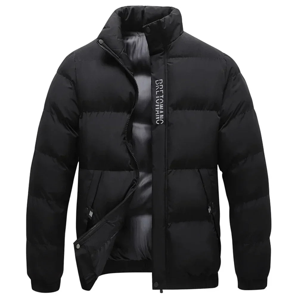 Heren Winterjas Puffer - Warme Gevoerde Isolatie - Zwart