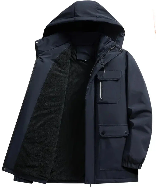 Heren winterjas regular fit - klassieke parka warmte - Blauw