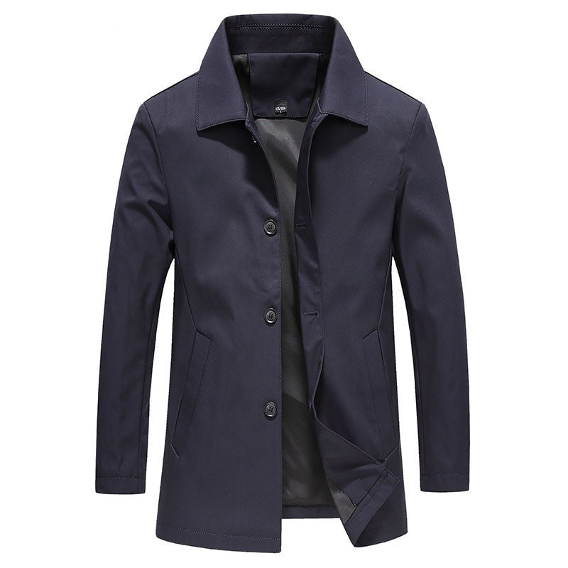 Heren Winterjas Slim Fit - Klassieke Elegante Snit - Blauw