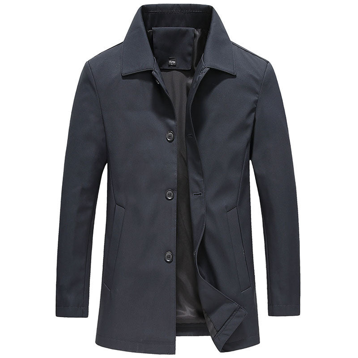 Heren Winterjas Slim Fit - Klassieke Elegante Snit - Marineblauw