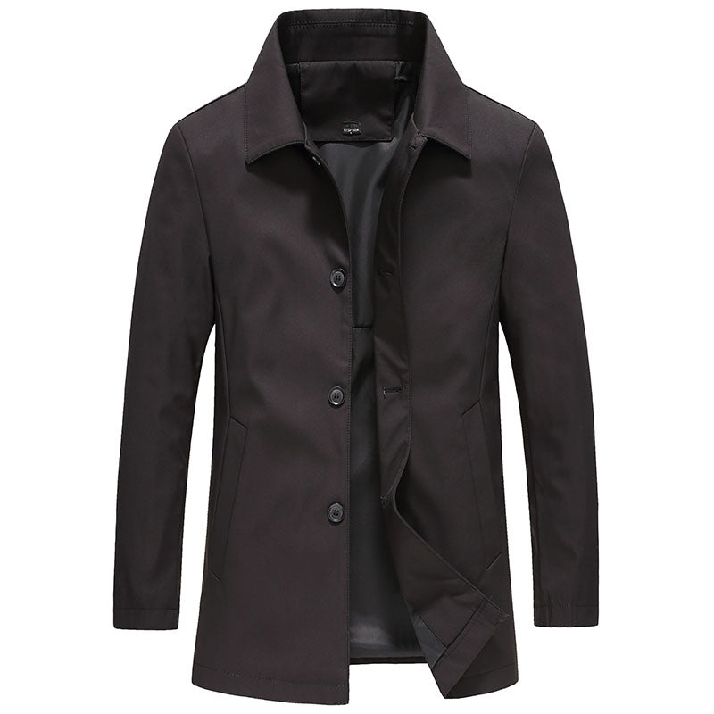 Heren Winterjas Slim Fit - Klassieke Elegante Snit - Zwart