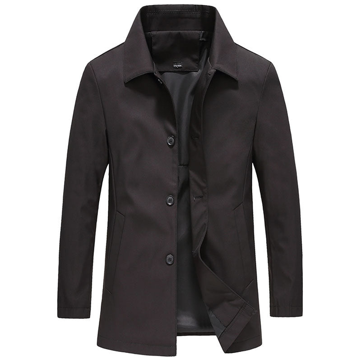 Heren Winterjas Slim Fit - Klassieke Elegante Snit - Zwart