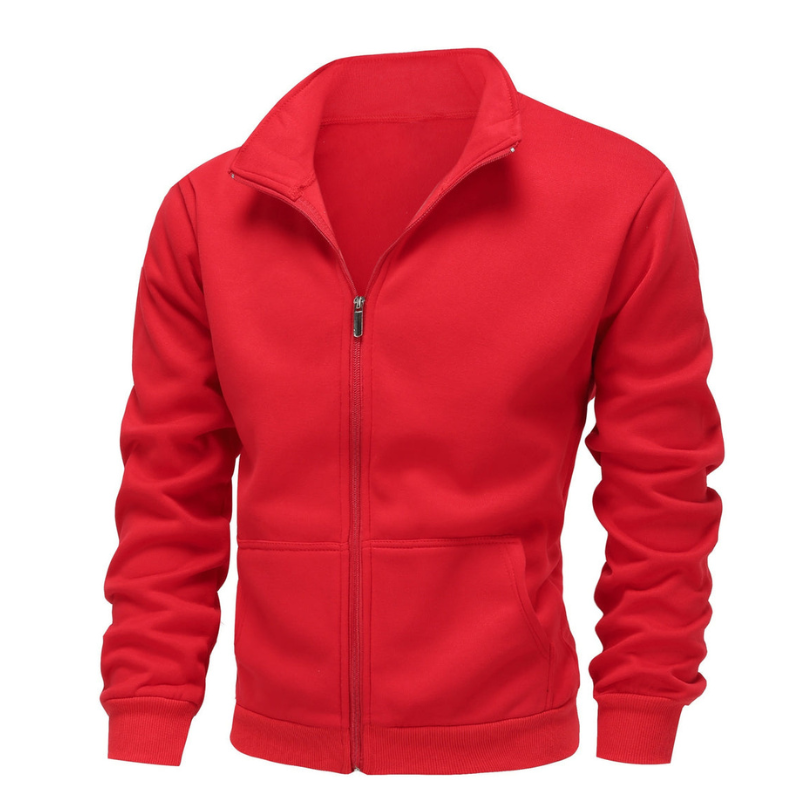 Heren winterjas sportief met hoge kraag - casual comfort - Rood