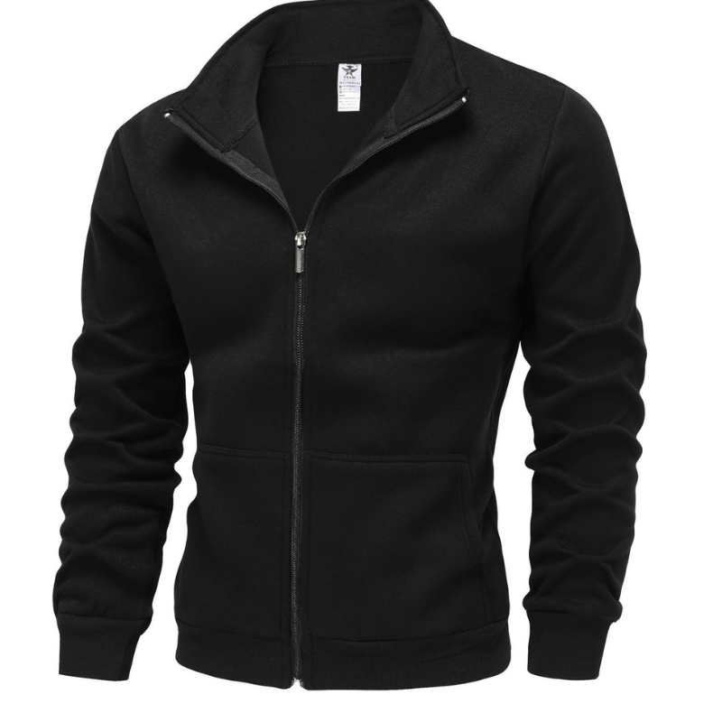 Heren winterjas sportief met hoge kraag - casual comfort - Zwart