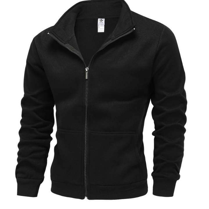 Heren winterjas sportief met hoge kraag - casual comfort - Zwart