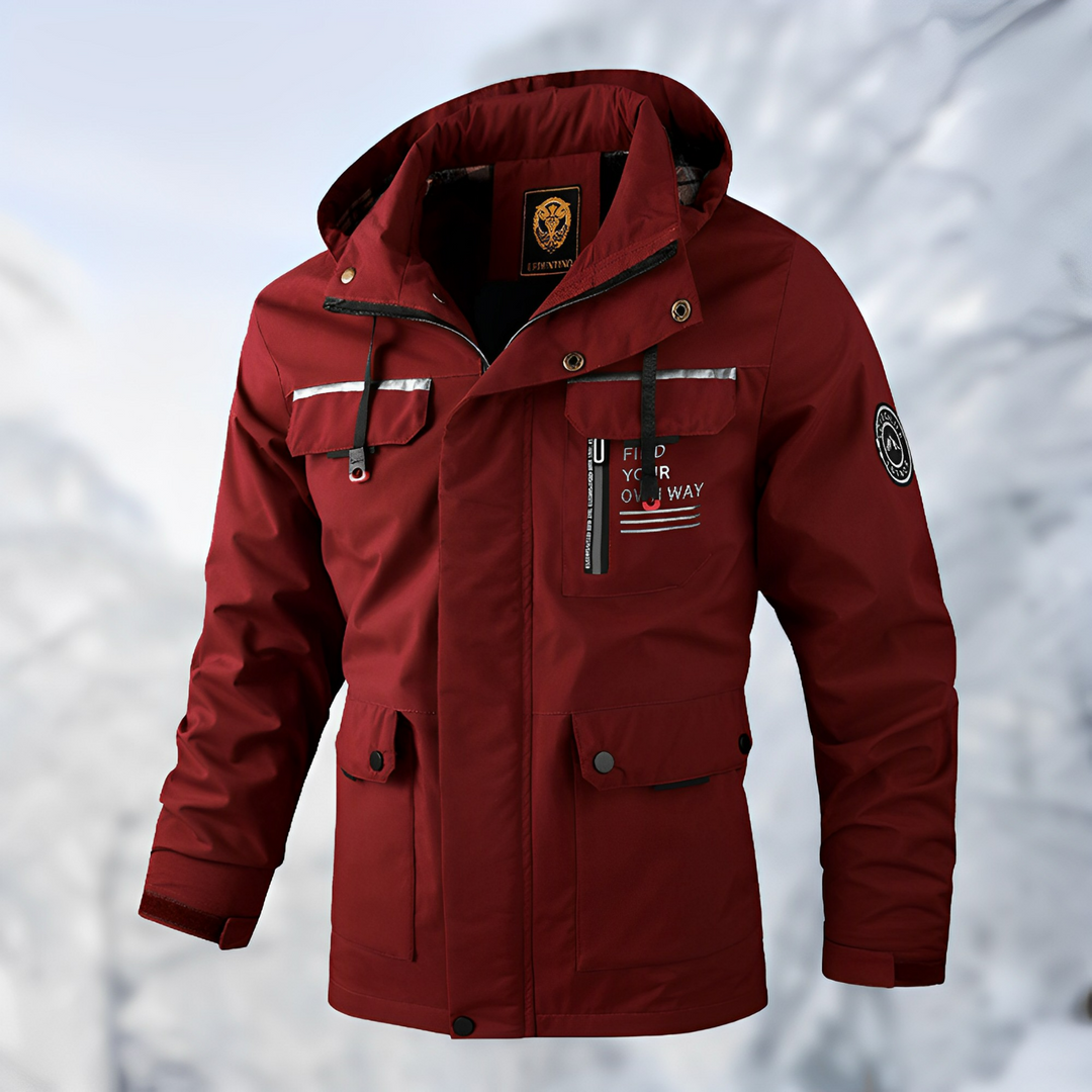 Heren winterjas waterdicht winddicht - functioneel design - Rood