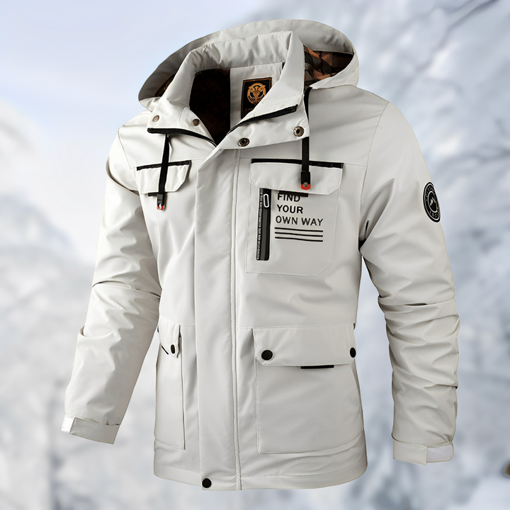 Heren winterjas waterdicht winddicht - functioneel design - Wit